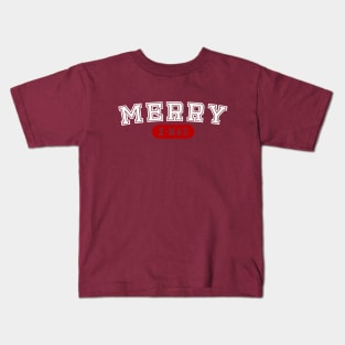 Merry Christmas Varsity College Kids T-Shirt